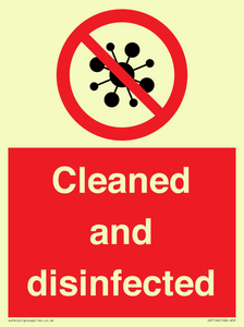 Cleaned and disinfected